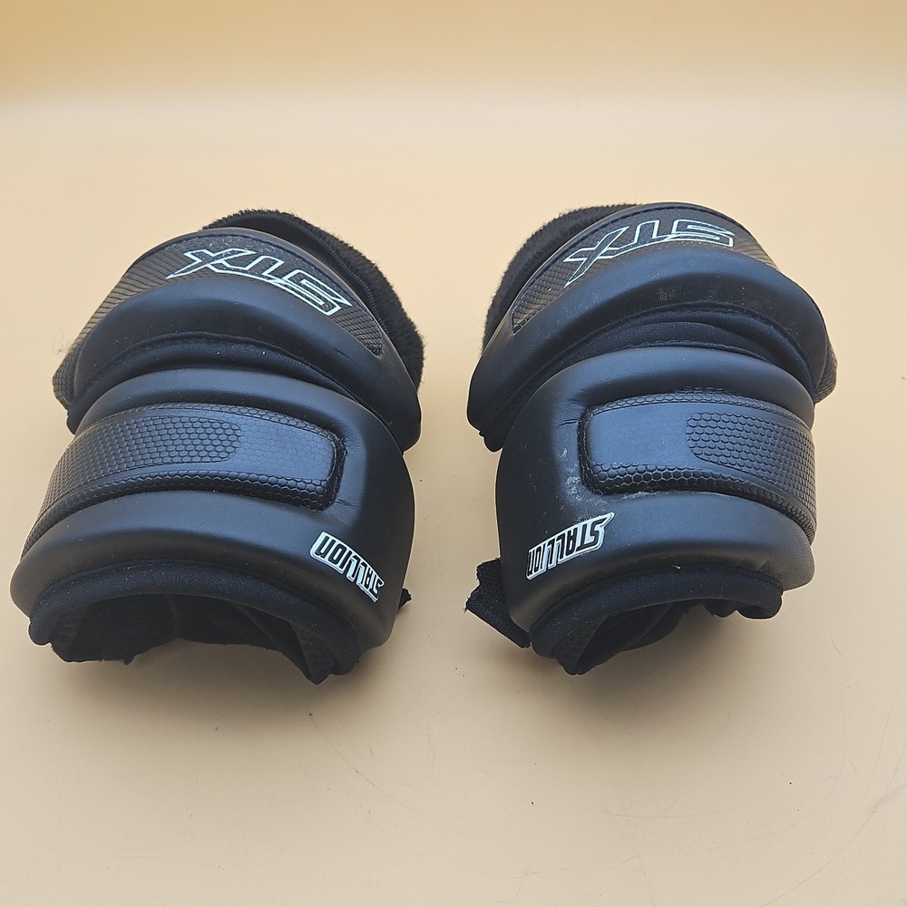 Stallion STX Elbow Pads Lacrosse Black White One Size
